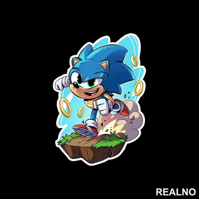 Drawing - Rings - Sonic - Nalepnica