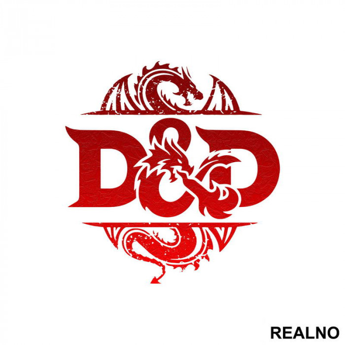 Red Logo - Texture - D&D - Dungeons And Dragons - Nalepnica