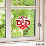 Red Logo - Texture - D&D - Dungeons And Dragons - Nalepnica