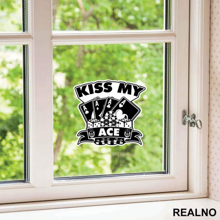 Kiss My Ace - Poker - Nalepnica