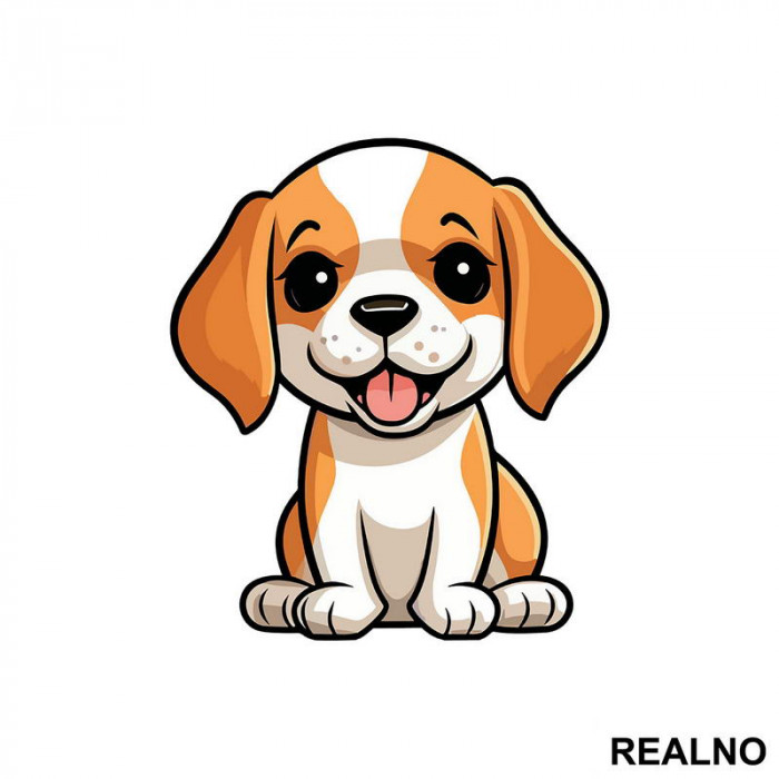 Slatki Bigl - Kuče - Beagle - Pas - Dog - Nalepnica