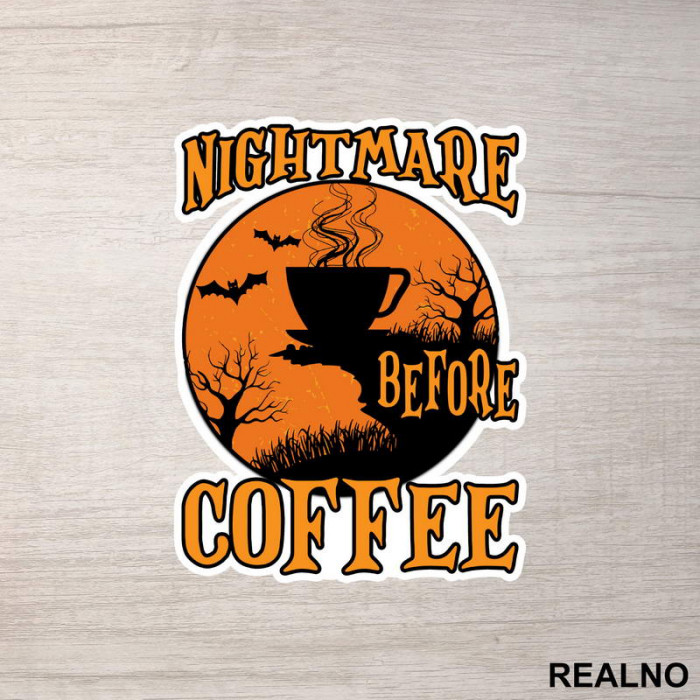 Nightmare Before Coffee - Kafa - Nalepnica