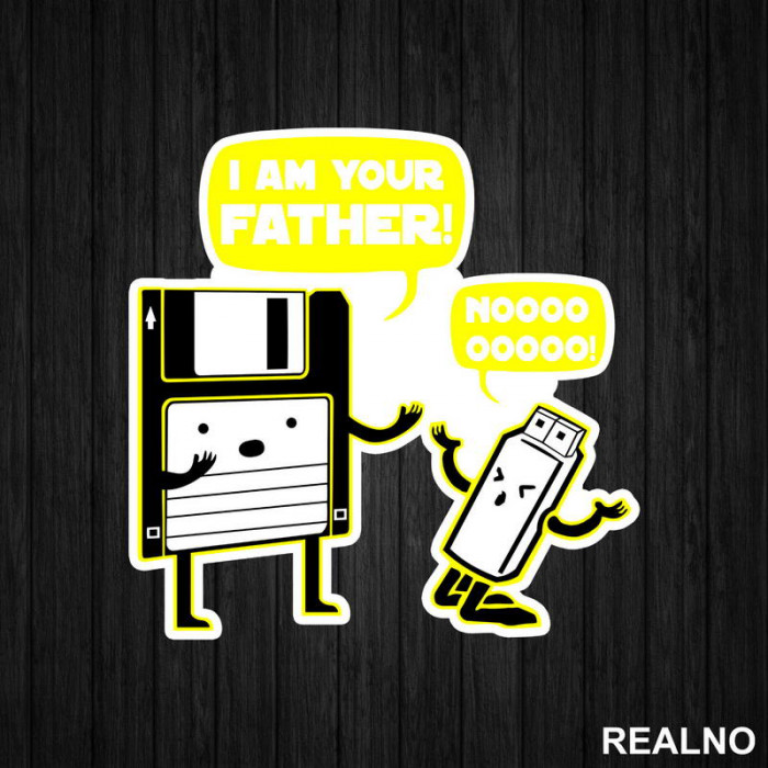 Usb And Floppy Disk - Your Father - Geek - Nalepnica