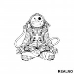 Astronaut Meditira - Space - Svemir - Nalepnica