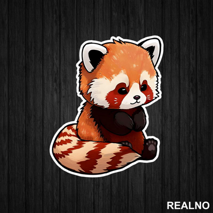 Crveni Panda Drži Šapice - Životinje - Nalepnica