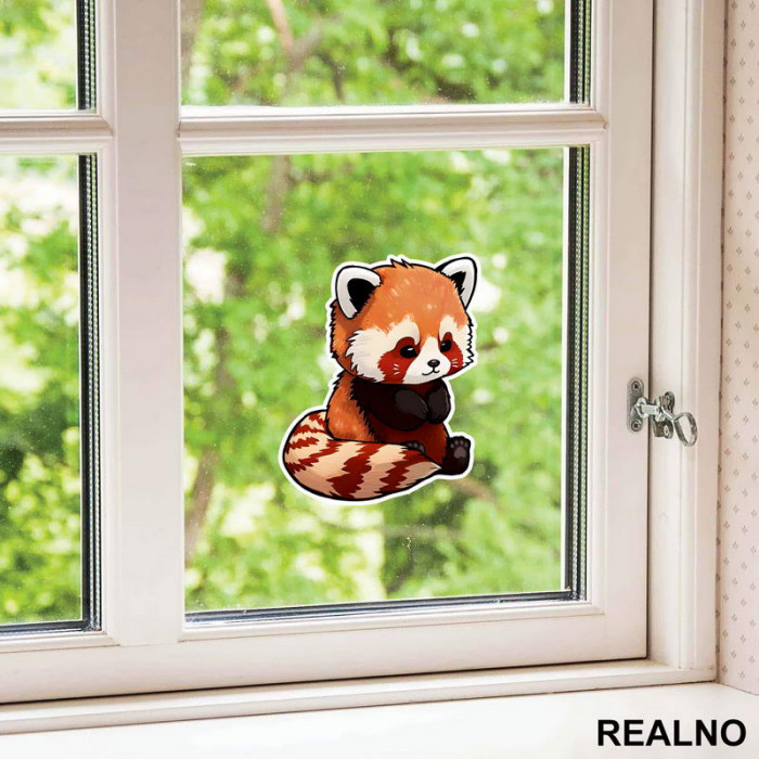 Crveni Panda Drži Šapice - Životinje - Nalepnica