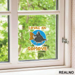 Lovac Na Somove - Pecanje - Fishing - Nalepnica