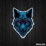 Plavi Vuk I Oči Koje Svetle - Wolf - Životinje - Nalepnica