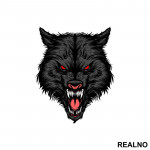 Besan Vuk Sa Crvenim Očima - Wolf - Životinje - Nalepnica