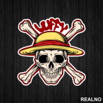 Luffy Skull - One Piece - Nalepnica