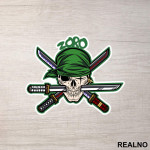 Zoro Skull - One Piece - Nalepnica