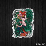 Zoro, Nami And Dragons - One Piece - Nalepnica