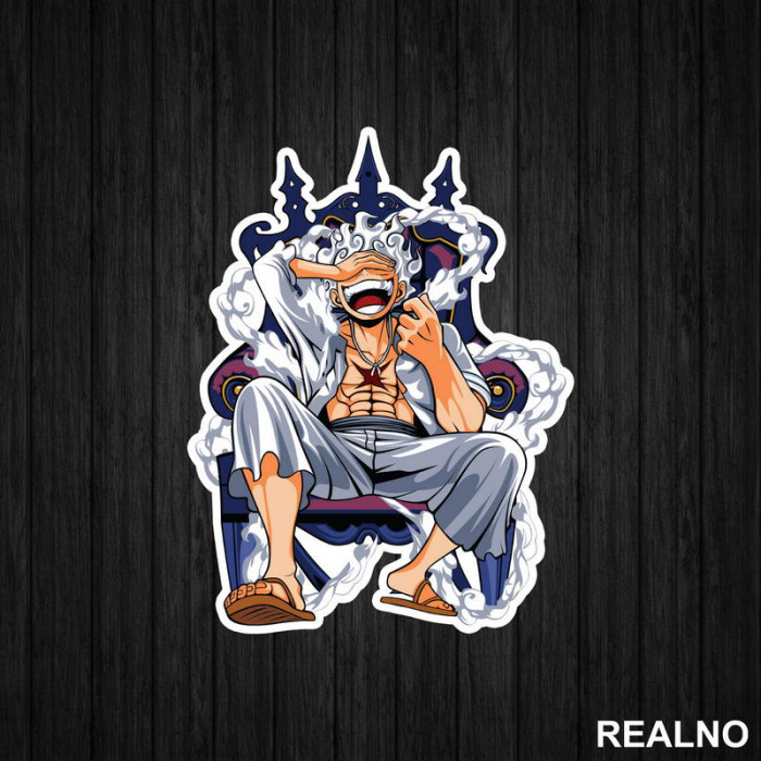 At The Throne - Luffy - One Piece - Nalepnica