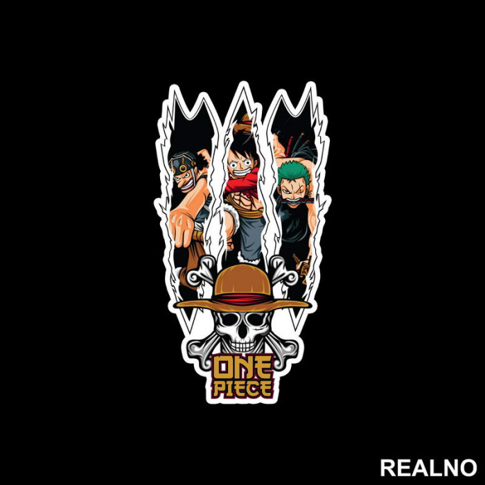 Luffy, Zoro And Usop - One Piece - Nalepnica