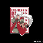 Ero Sennin - Jiraiya - Red - Naruto - Nalepnica