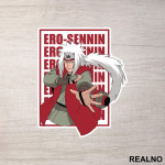 Ero Sennin - Jiraiya - Red - Naruto - Nalepnica