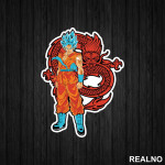 Dragon And Blue Saiyan - Goku - Dragon Ball - Nalepnica