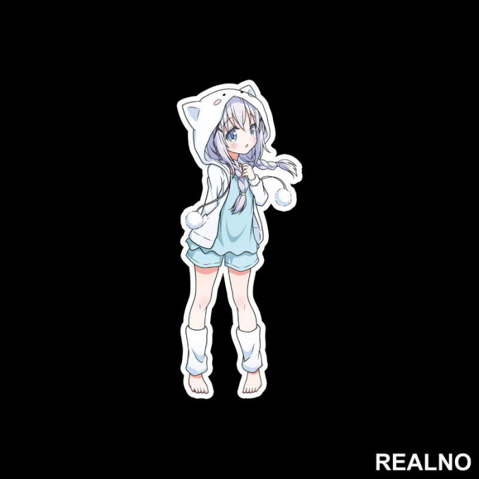 Cute Anime Girl Standing - Anime - Nalepnica