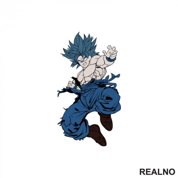 Flying Attack - Blue - Goku - Dragon Ball - Nalepnica