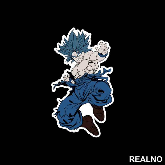 Flying Attack - Blue - Goku - Dragon Ball - Nalepnica