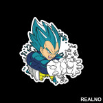 Super Saiyan - Blue - Circles - Goku - Dragon Ball - Nalepnica