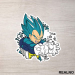 Super Saiyan - Blue - Circles - Goku - Dragon Ball - Nalepnica