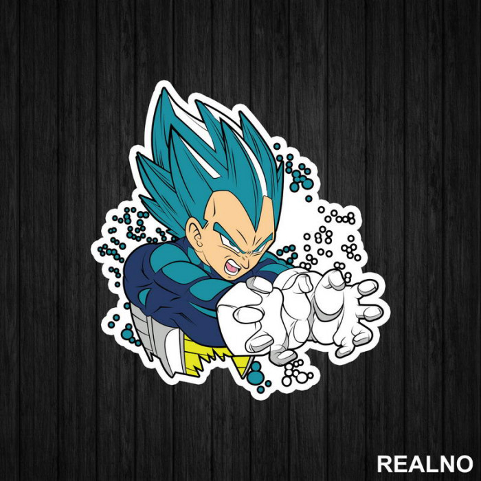 Super Saiyan - Blue - Circles - Goku - Dragon Ball - Nalepnica