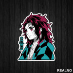 Tanjiro - Side Portrait - Demon Slayer - Nalepnica