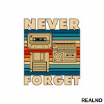 Never Forget - Old School Technology - Colors - Geek - Nalepnica