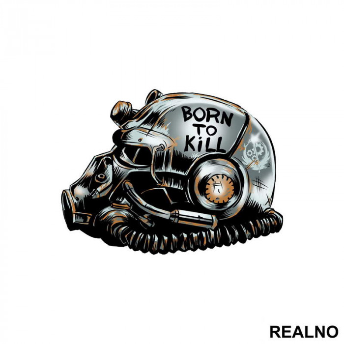 Born To Kill - T-60 Helmet - Fallout - Games - Serija - Nalepnica