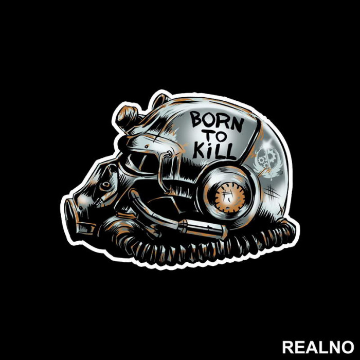 Born To Kill - T-60 Helmet - Fallout - Games - Serija - Nalepnica