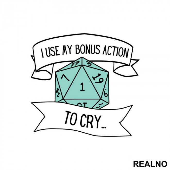 I Use My Free Action To Cry - D&D - Dungeons And Dragons - Nalepnica