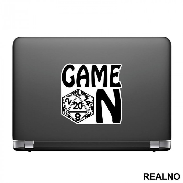 Game On - Dice - D&D - Dungeons And Dragons - Nalepnica