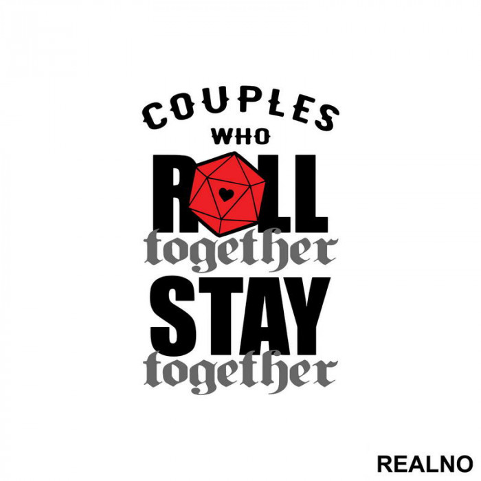 Couples Who Roll Together, Stay Together - D&D - Dungeons And Dragons - Nalepnica