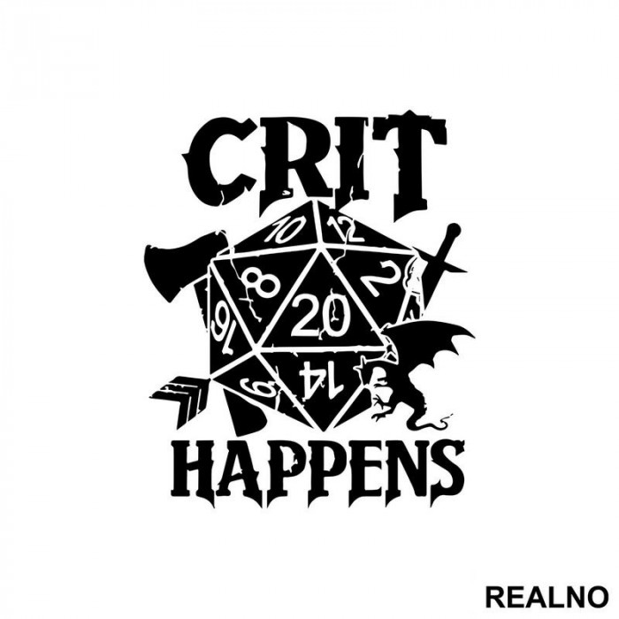 Crit Happens - D&D - Dungeons And Dragons - Nalepnica