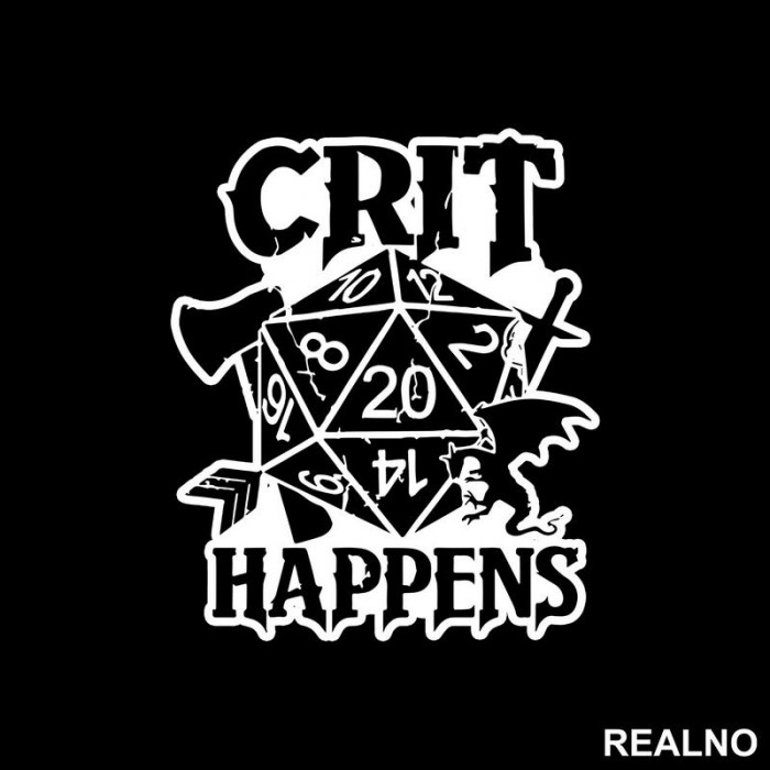 Crit Happens - D&D - Dungeons And Dragons - Nalepnica