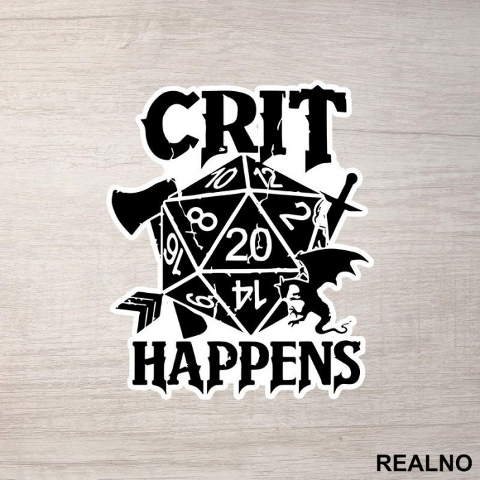 Crit Happens - D&D - Dungeons And Dragons - Nalepnica