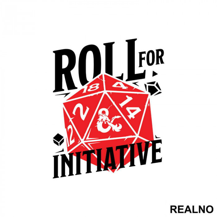 Roll For Initiative - Red - D&D - Dungeons And Dragons - Nalepnica