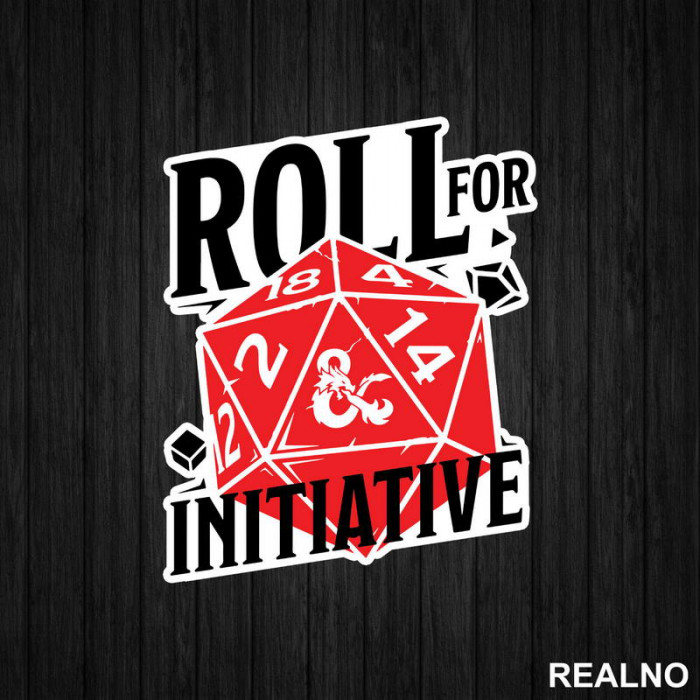 Roll For Initiative - Red - D&D - Dungeons And Dragons - Nalepnica