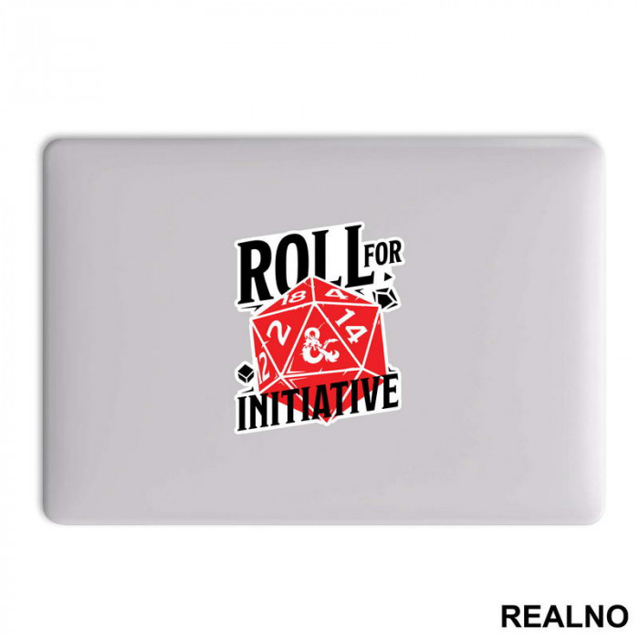 Roll For Initiative - Red - D&D - Dungeons And Dragons - Nalepnica