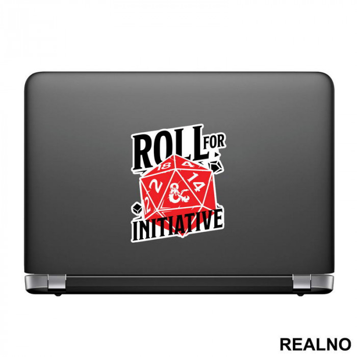 Roll For Initiative - Red - D&D - Dungeons And Dragons - Nalepnica