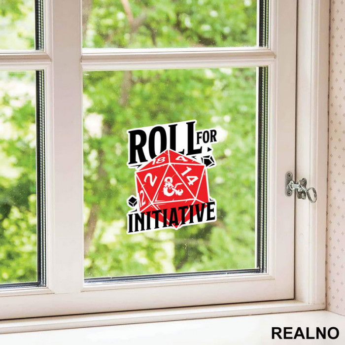 Roll For Initiative - Red - D&D - Dungeons And Dragons - Nalepnica