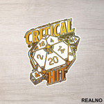 Critical Hit - Golden - D&D - Dungeons And Dragons - Nalepnica