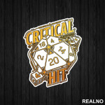 Critical Hit - Golden - D&D - Dungeons And Dragons - Nalepnica