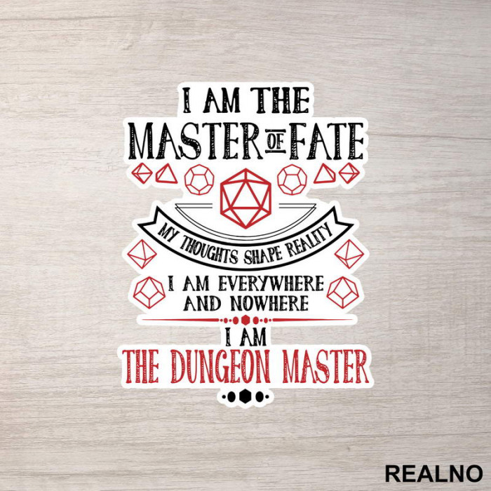 Master Of Fate - Dungeon Master - D&D - Dungeons And Dragons - Nalepnica