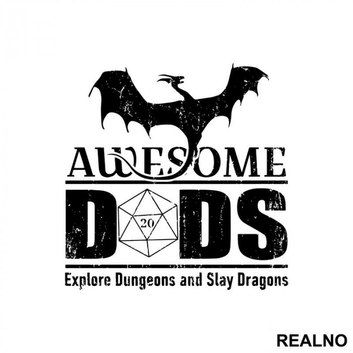 Awesome Dads Explore Dungeons And Slay Dragons - D&D - Dungeons And Dragons - Nalepnica