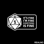 It's Fine - One - D&D - Dungeons And Dragons - Nalepnica