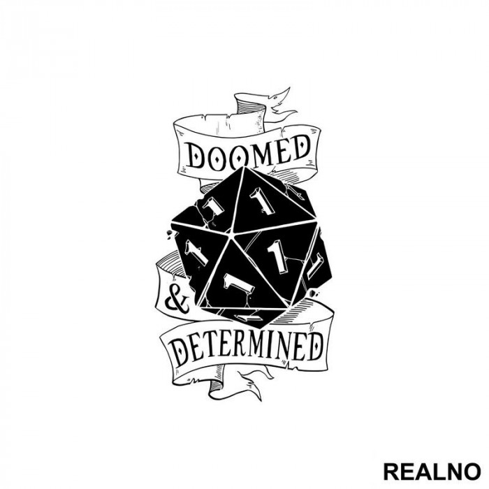 Doomed And Determined - One - D&D - Dungeons And Dragons - Nalepnica