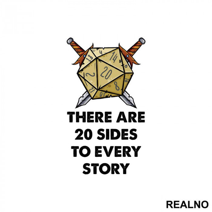 20 Sides To Every Story - D&D - Dungeons And Dragons - Nalepnica