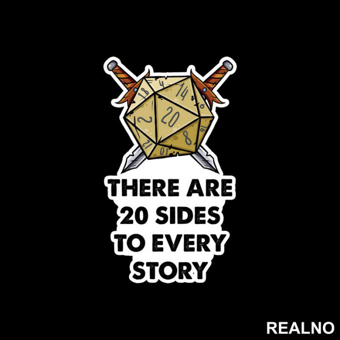 20 Sides To Every Story - D&D - Dungeons And Dragons - Nalepnica